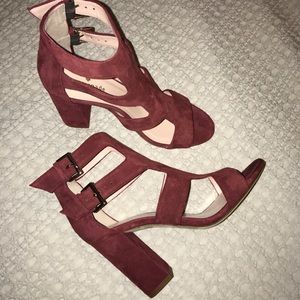 Kate Spade Genuine Suede Red Heels 6